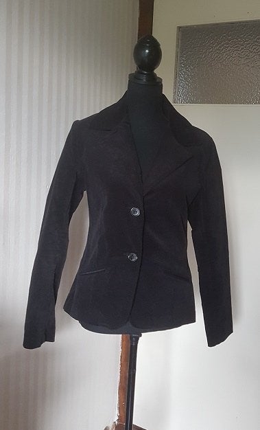 Net zwart suede achtig colbert jasje van katoen, M 38, Maat 38/40 (M), Verzenden, Zwart, Jasje