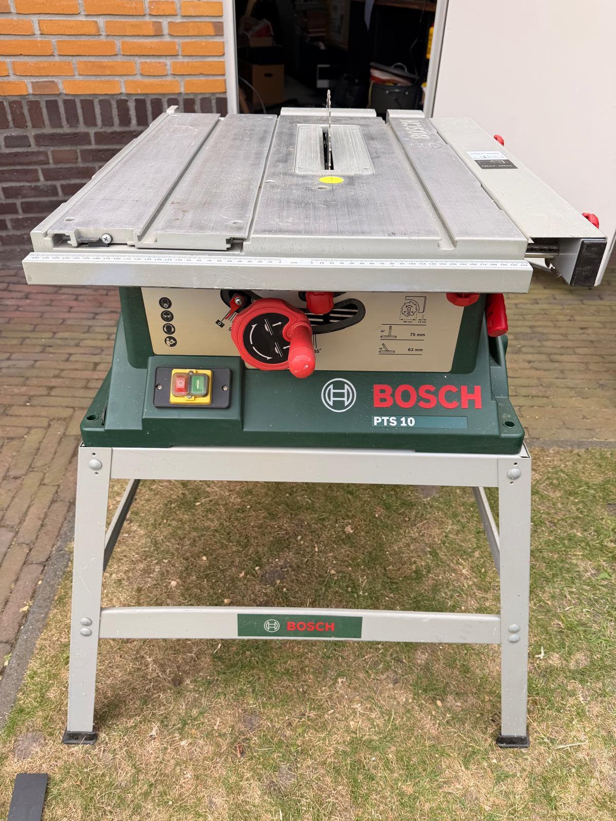 Bosch pts10 zaagtafel inclusief onderstel en accessoires, Ophalen, Cirkelzaag, 70 mm of meer, Zo goed als nieuw