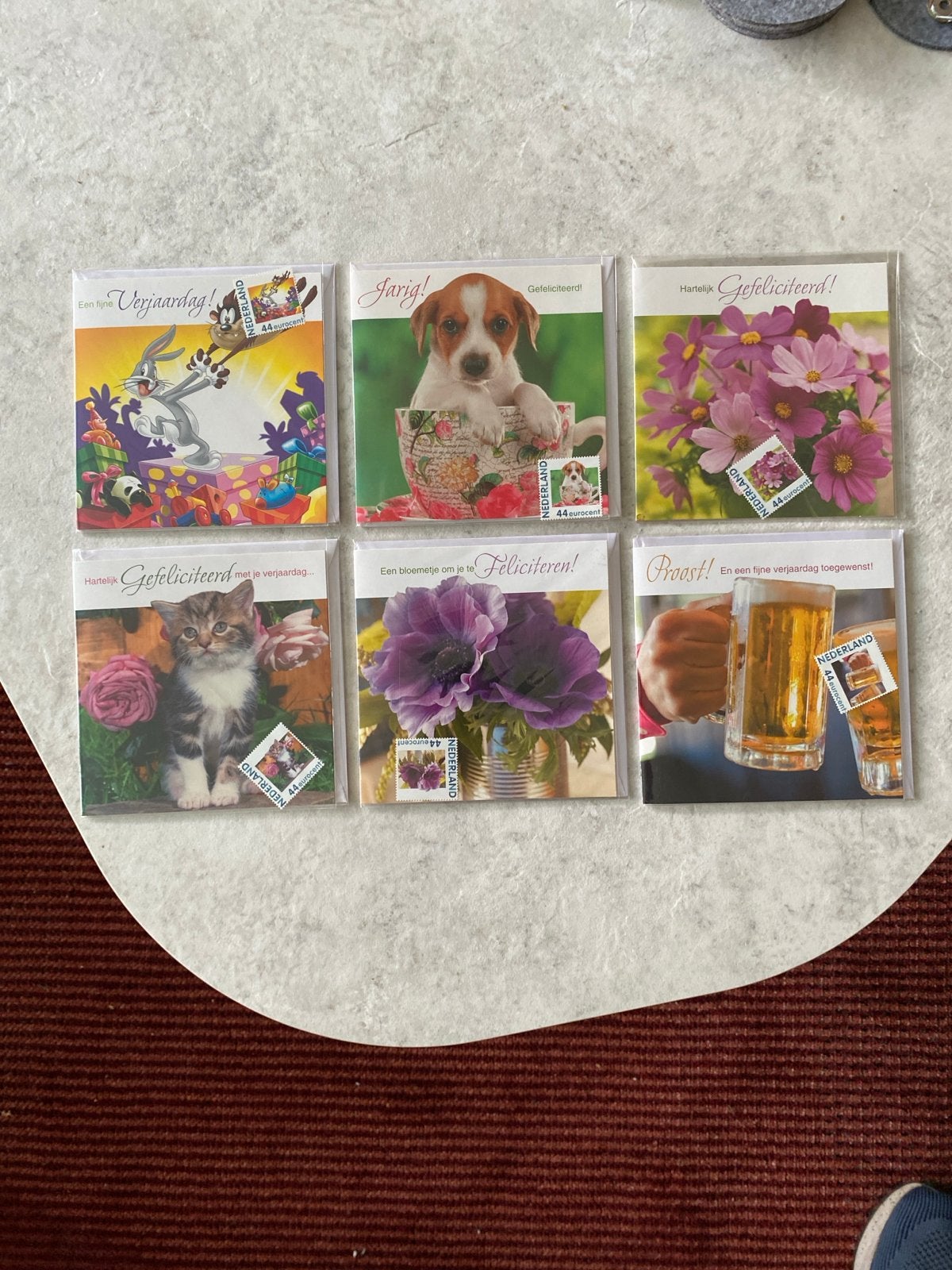 6 Hallmark kaarten met postzegels 2010, Ophalen of Verzenden