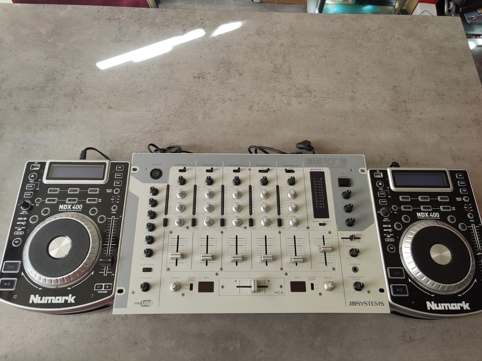 Numark NDX 400 DJ-set met JB Systems Beat 6 mixer usb, Ophalen of Verzenden, Gebruikt, Dj-set, Numark