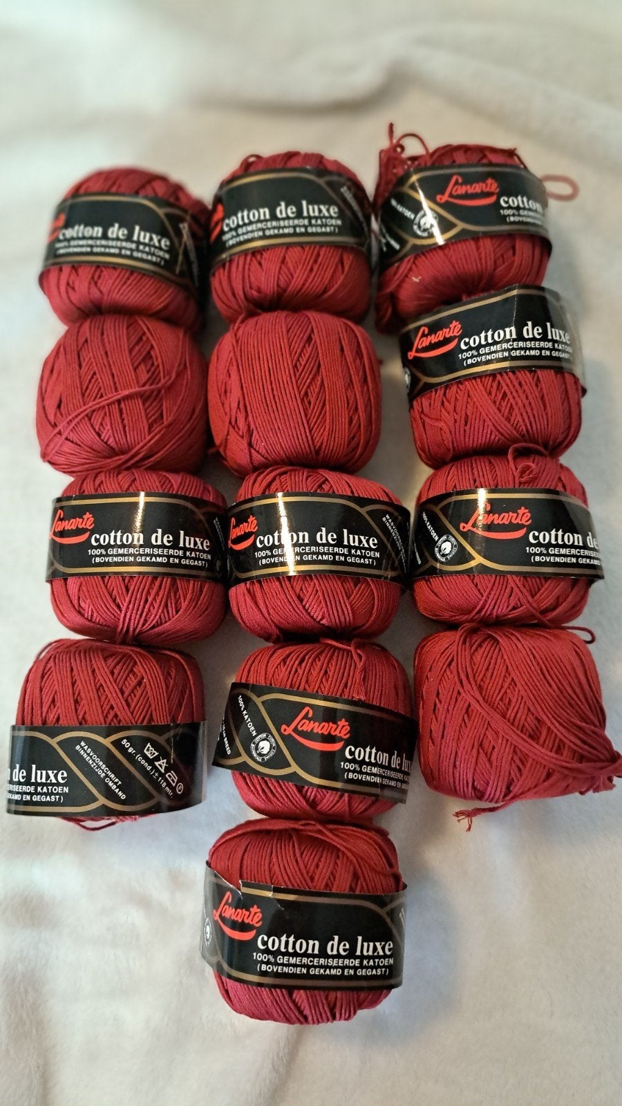 Lanarte Cotton de Luxe Rood - 100% Gemerceriseerde Katoen, Hobby en Vrije tijd, Breien en Haken, Ophalen of Verzenden, Nieuw, Breien of Haken
