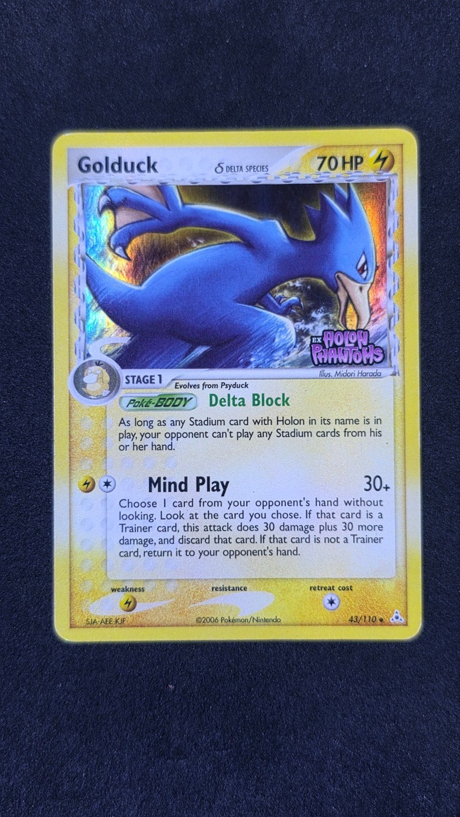 Goldduck Holon Phantoms Delta Species Pokémon Kaart, Ophalen of Verzenden, Gebruikt, Losse kaart, Foil