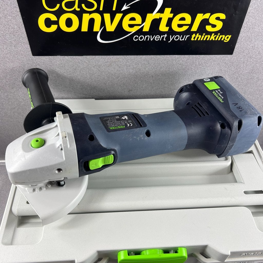 Festool Haakse slijper Accu | AGC 18-125 | koffer | 410383, Ophalen of Verzenden, Gebruikt, Minder dan 700 watt, Haakse handslijpmachine