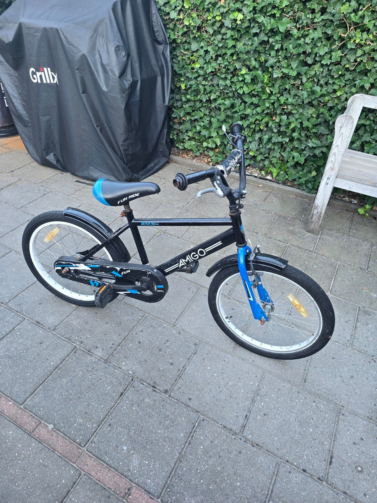 Amigo Fun Ride BMX Kinderfiets Zwart/Blauw, Fietsen en Brommers, Ophalen, Gebruikt, Minder dan 16 inch