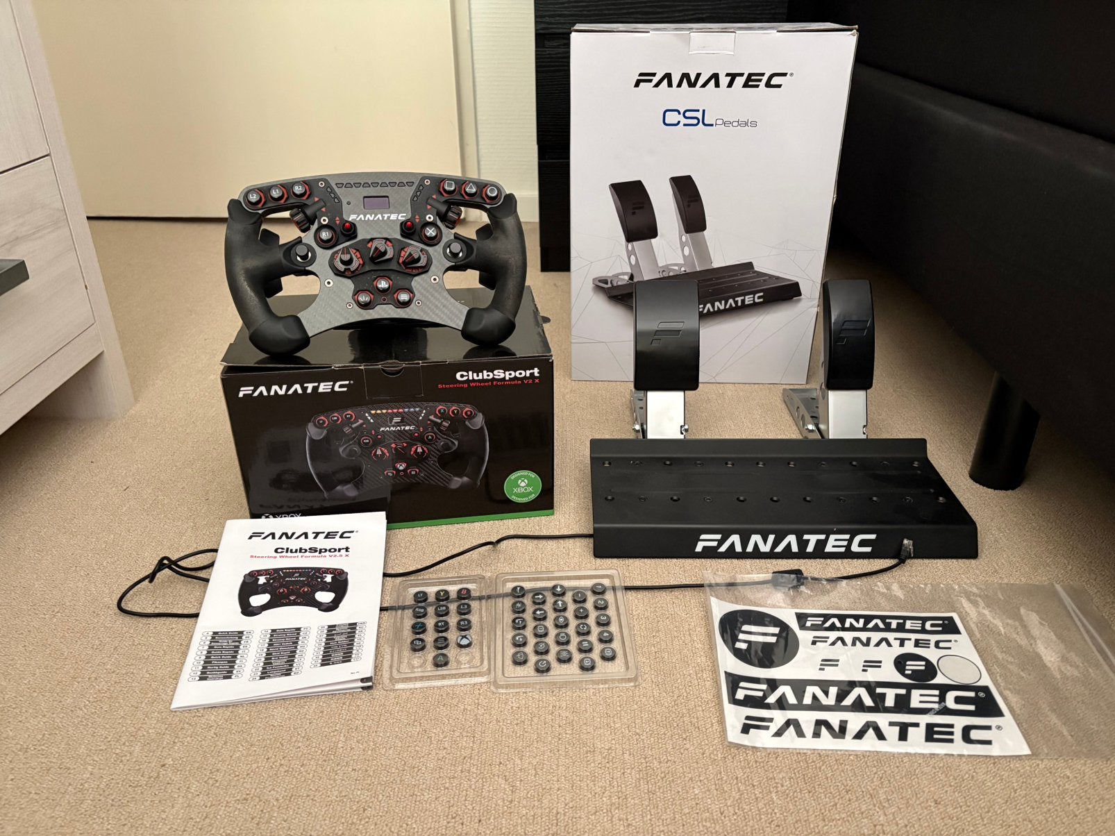 Fanatec clubsport stuur Formula v2.5+De fanatec CSL Pedalen, Ophalen of Verzenden, Zo goed als nieuw