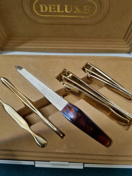 Pedicure set vintage de luxe, Ophalen of Verzenden