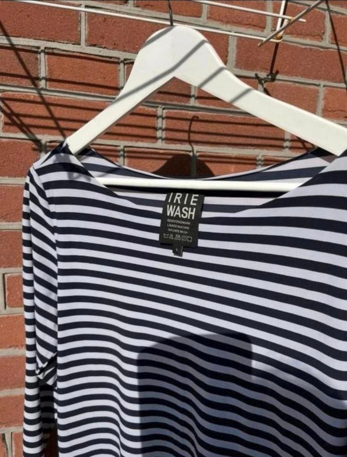 Irie Wash blauw gestreepte jurk L, Pauw, travelstof, Kleding | Dames, Ophalen of Verzenden, Zo goed als nieuw, Blauw
