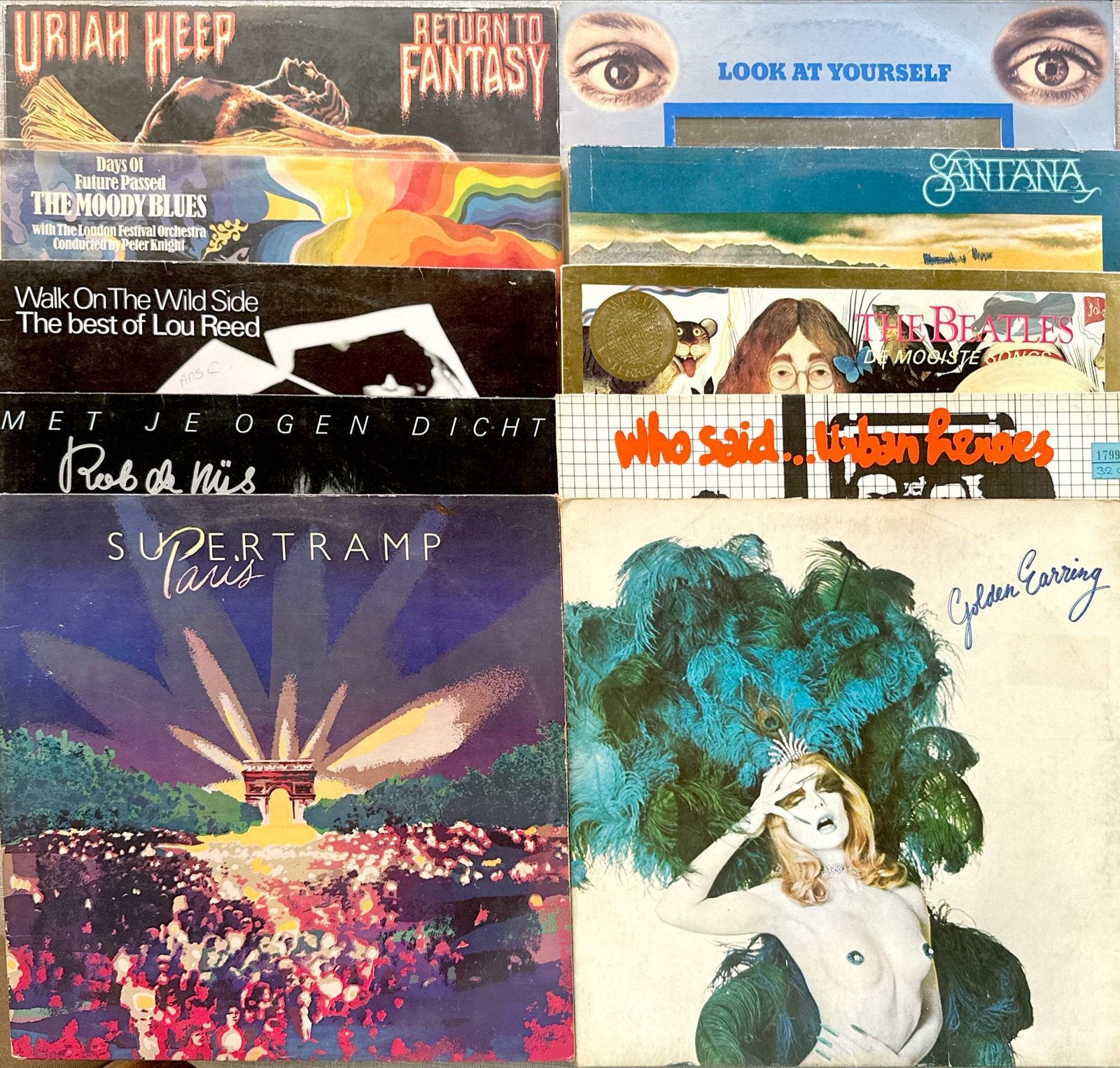 Lp’s 10 stuks Pop & Rock Uriah Heep, Lou Reed, Supertramp, LP, Gebruikt, Complilatie, 12 inch
