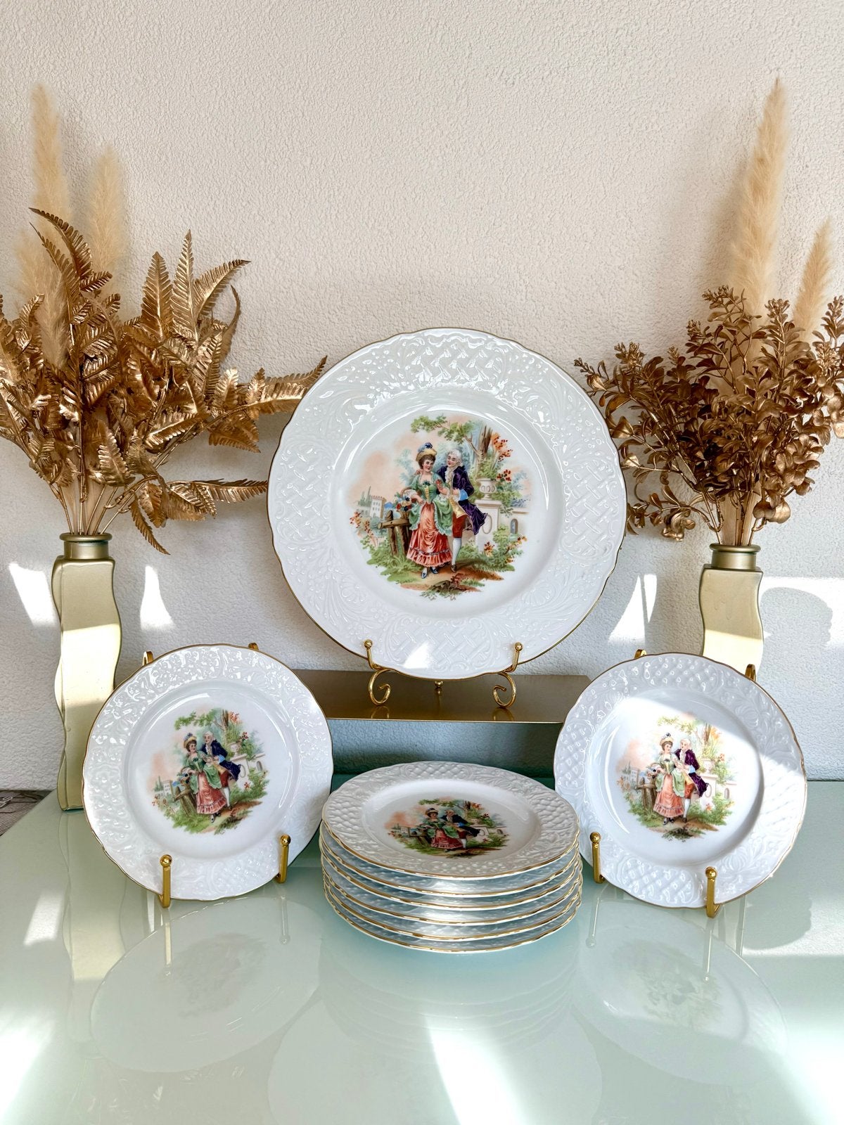 Vintage Schumann Arzberg Bavaria Gebaksstel Victoriaans, Antiek en Kunst, Antiek | Porselein, Ophalen of Verzenden