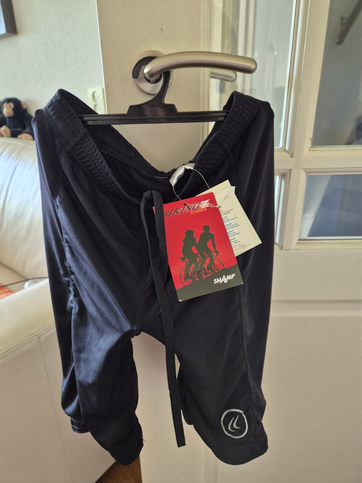 Zwarte fietsbroek in nieuwstaat, maat L, Heren, SHAMP, Nieuw, L