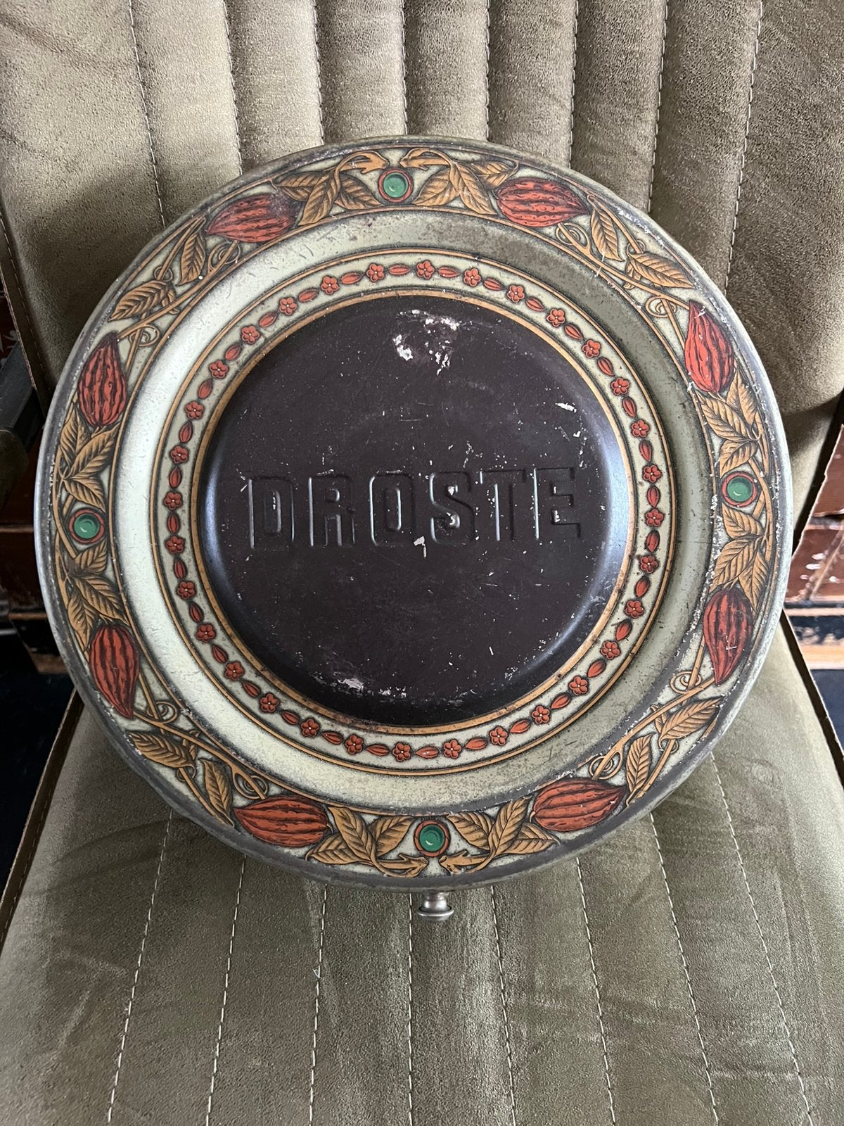 PRACHTIG ANTIEK DROSTE WINKEL BLIK, Verzamelen, Blikken, Ophalen of Verzenden, Gebruikt, Overige, Droste