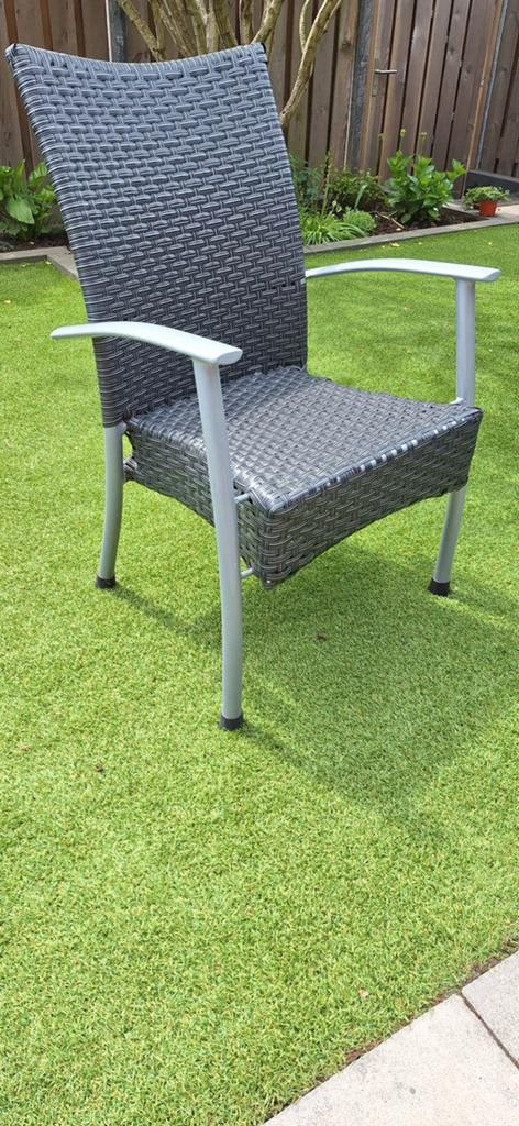 Tuintafel met 6 stoelen, Ophalen, Gebruikt, 6 zitplaatsen, Aluminium
