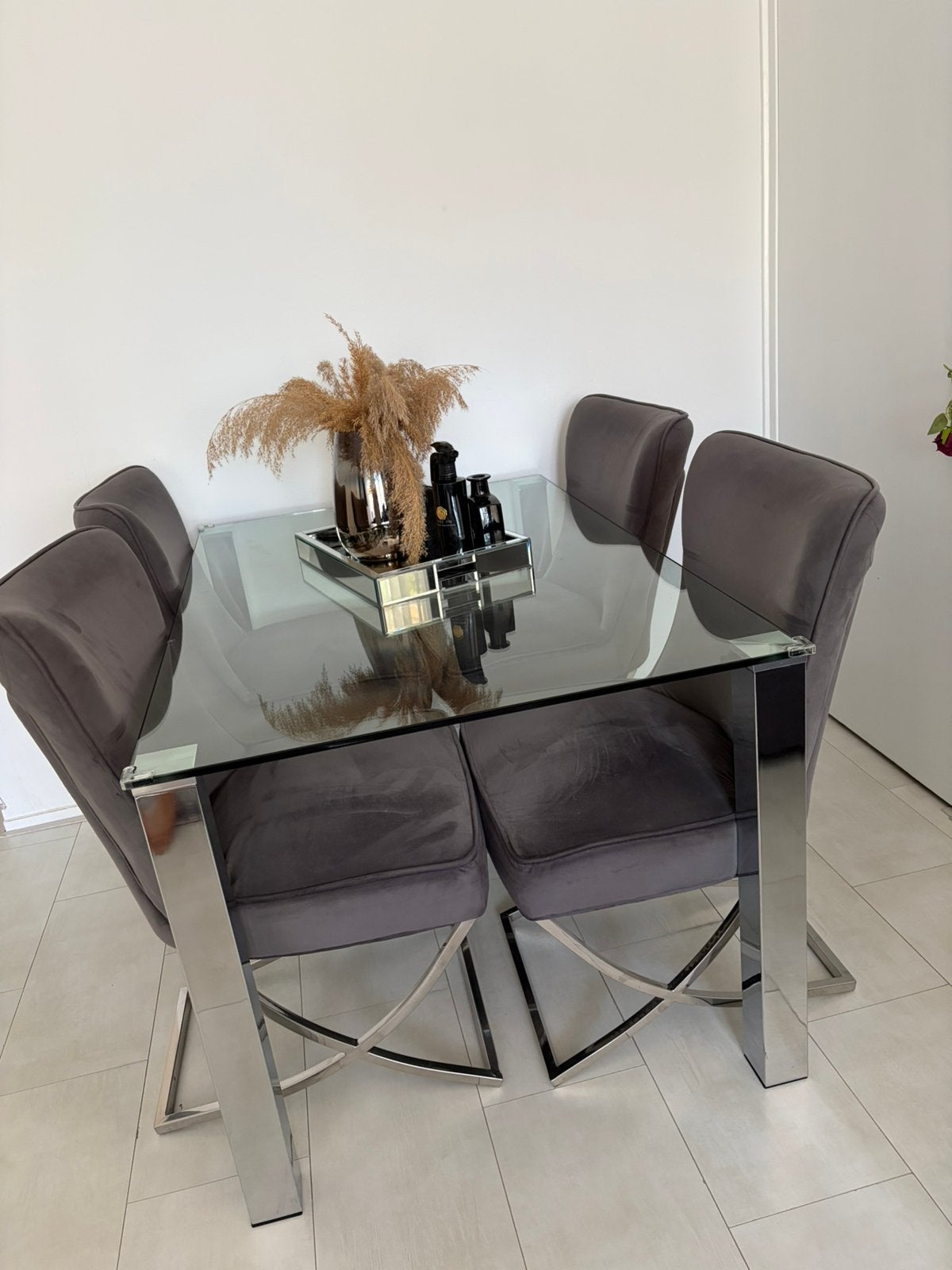 Eettafel en stoelen, Huis en Inrichting, Ophalen, Gebruikt, 50 tot 100 cm, Rechthoekig