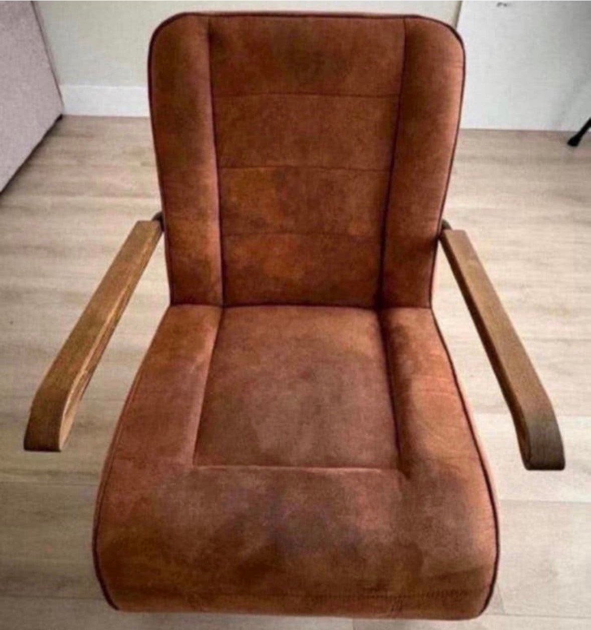 Fateuil cognac, Ophalen, Zo goed als nieuw, 75 tot 100 cm, Stof