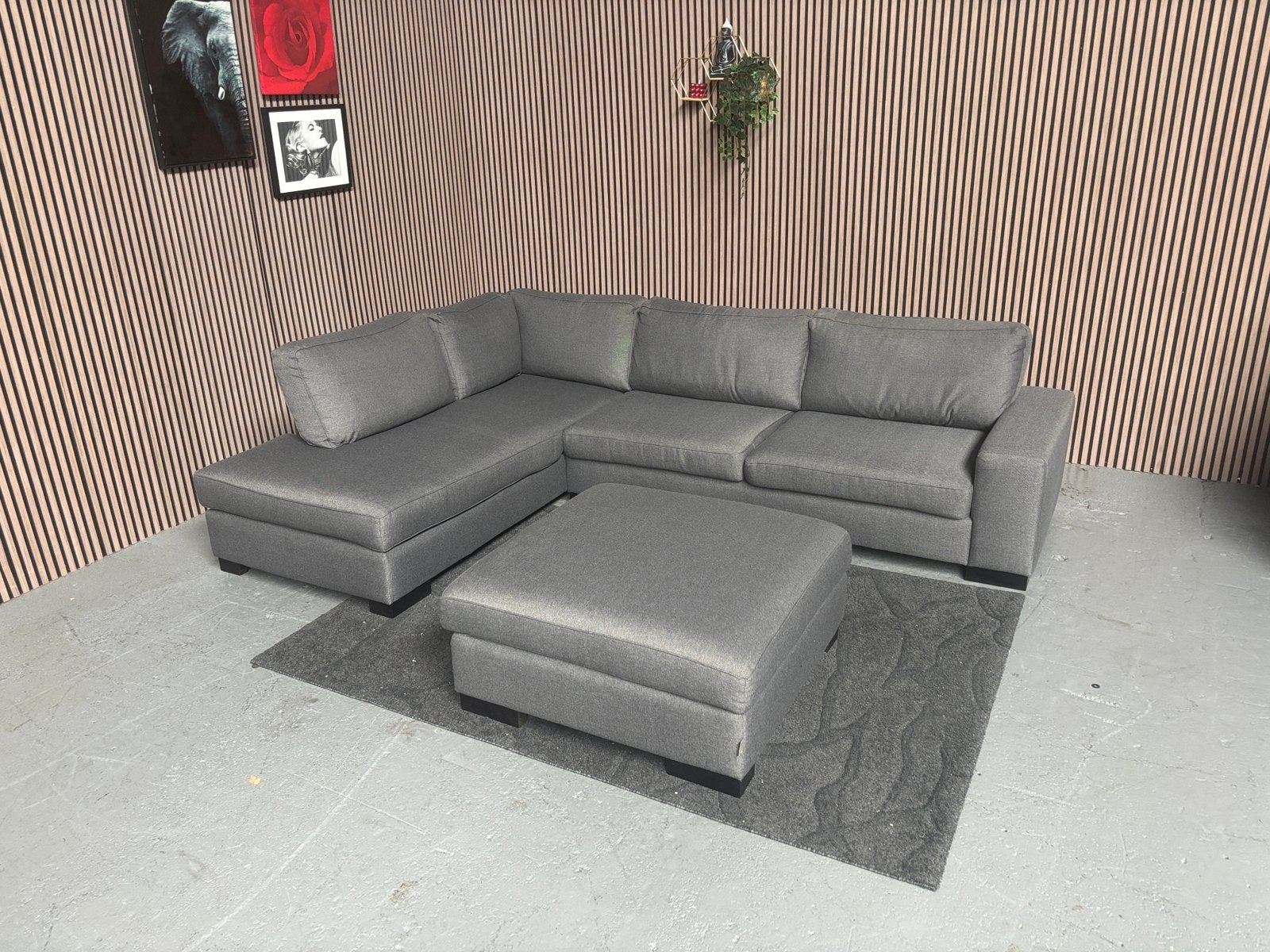 GRATIS LEVERING Goossens Hoekbank + Poef 300x215 GEREINIGD, 250 tot 300 cm, Hoekbank, Ophalen of Verzenden, Zo goed als nieuw