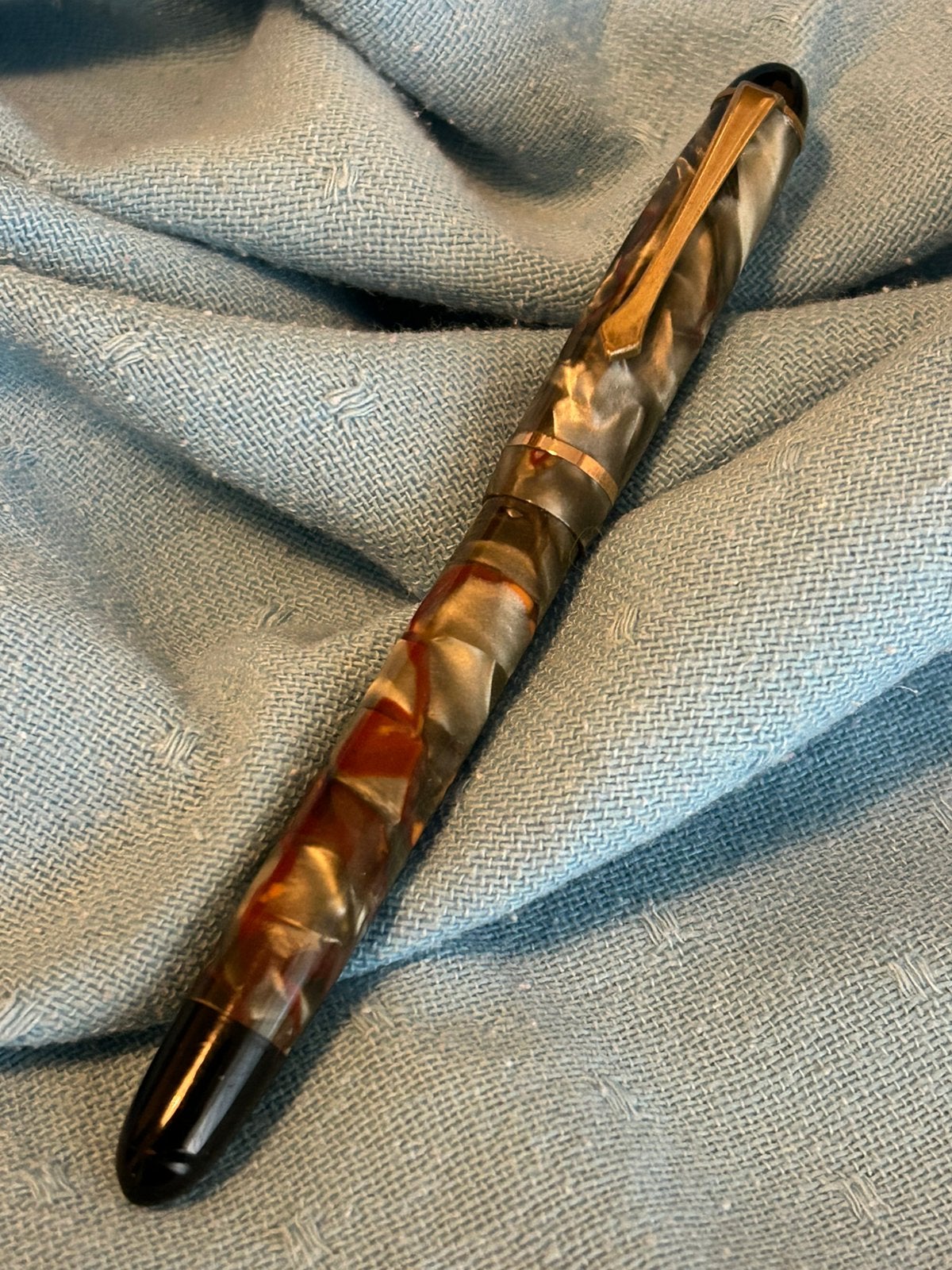 Boston Vulpen Gemarmerd 14k Nib Jaren 30 Nette Staat, Ophalen of Verzenden, Gebruikt, Vulpen, Overige merken