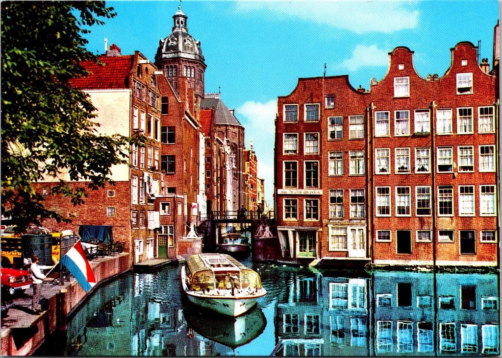 Amsterdam Oudezijds Kolk - 7 vintage ansichtkaarten, Ophalen of Verzenden, 1960 tot 1980, Ongelopen, Noord-Holland
