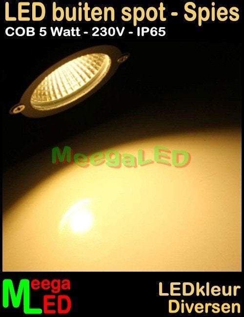 LED spot grondspot LEDspot spies spike pin 5W 230V Warmwit, Huis en Inrichting, Lampen | Spots, Overige materialen, Inclusief lichtbron