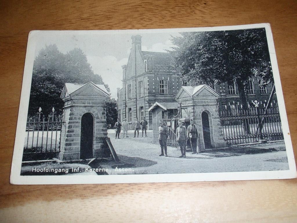 Assen Hoofdingang Inf Kazerne Militair, Verzamelen, Verzenden, 1920 tot 1940, Gelopen, Drenthe