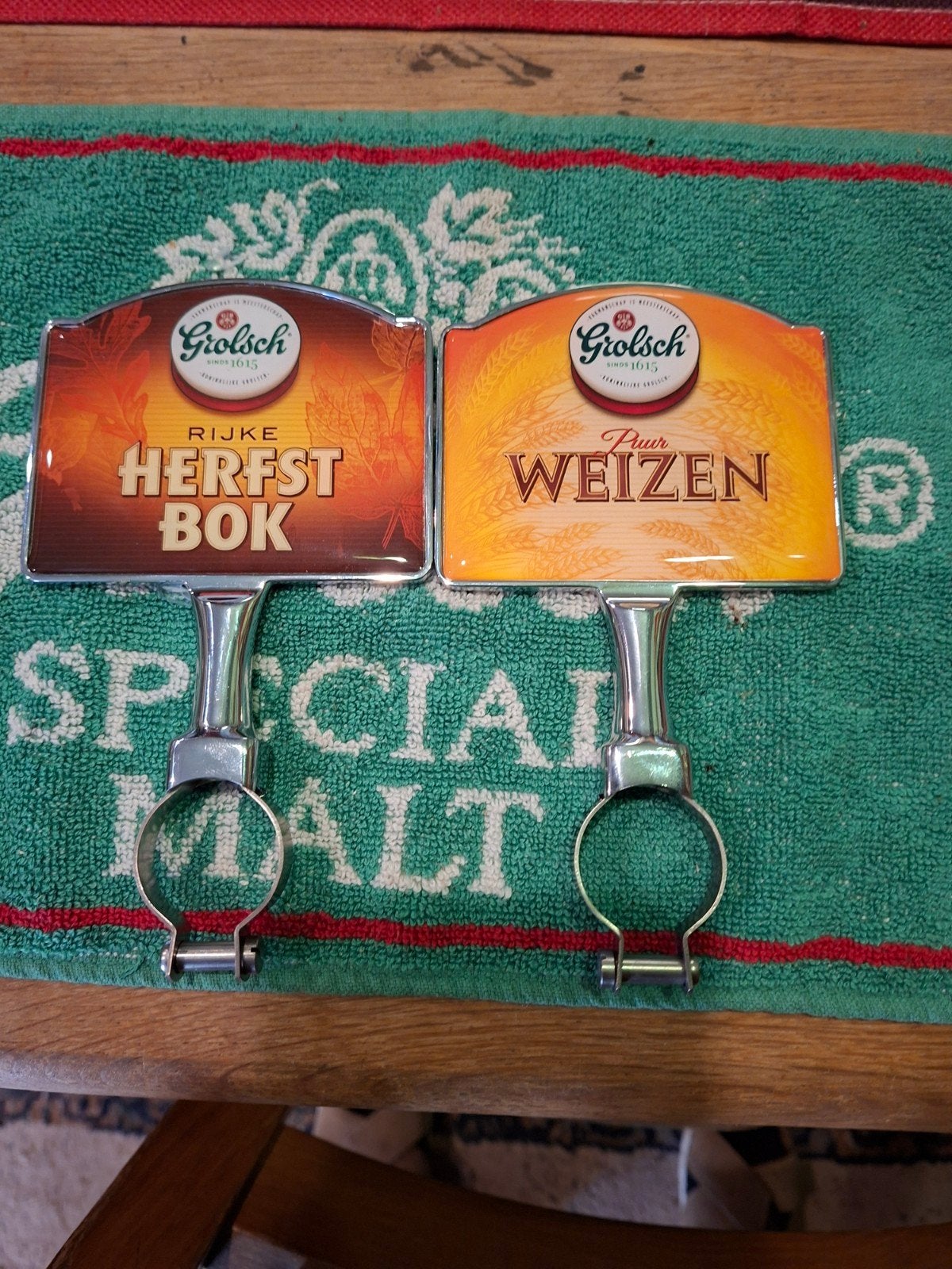 Twee Grolsch taplenzen: Herfstbok en Puur Weizen, Ophalen of Verzenden
