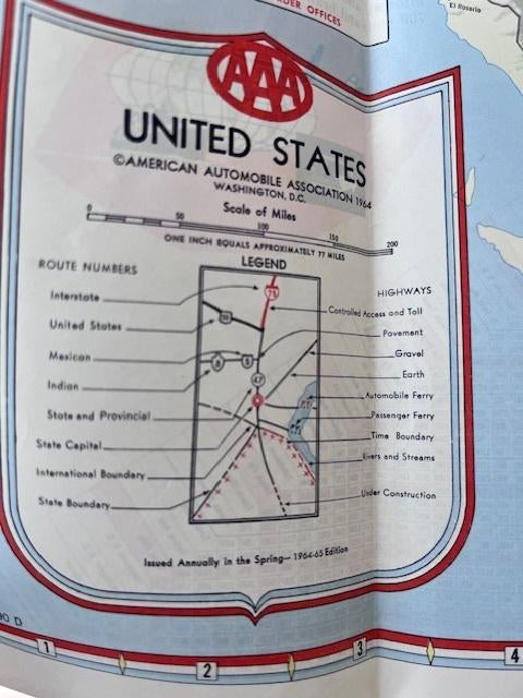 Oude wegenkaarten USA, Gelezen, Ophalen of Verzenden, Landkaart, 1800 tot 2000