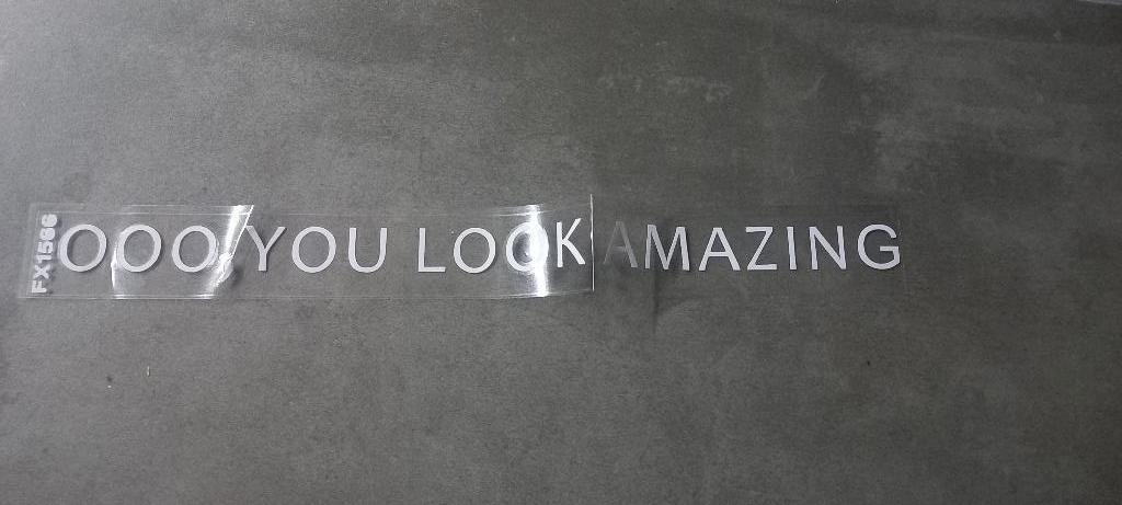 Transparante sticker "ooo, you look amazing" - nieuw, Minder dan 50 cm, Nieuw, Ophalen of Verzenden, Minder dan 100 cm