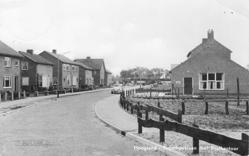 Hoogland Kromhoeklaan met Postkantoor, Verzenden, 1940 tot 1960, Gelopen, Utrecht