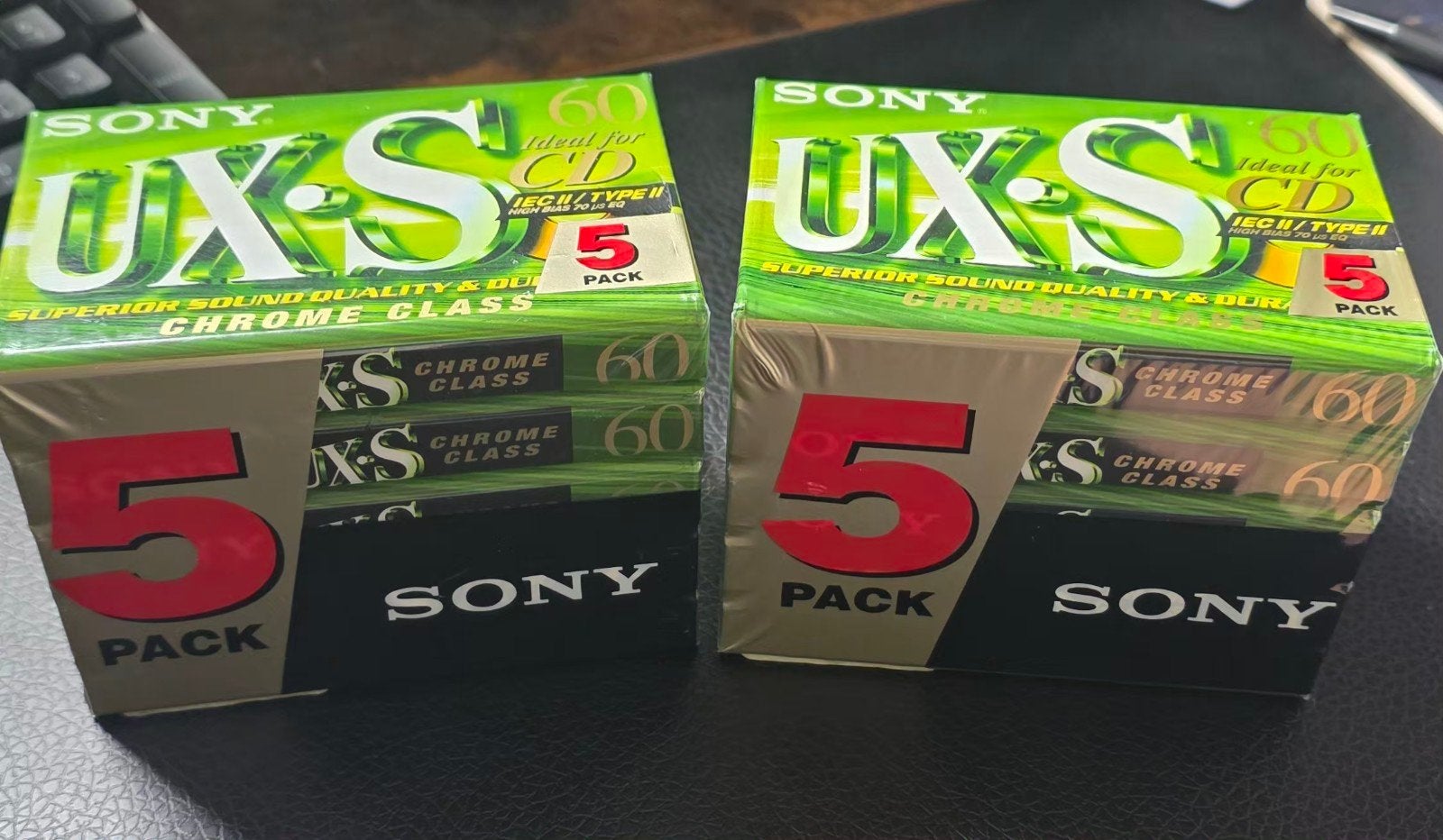 2x Sony UX-S 60 Chrome Class Cassettebandjes (5-pack), 2 t/m 25 bandjes, Overige genres, Ophalen of Verzenden, Nieuw in verpakking