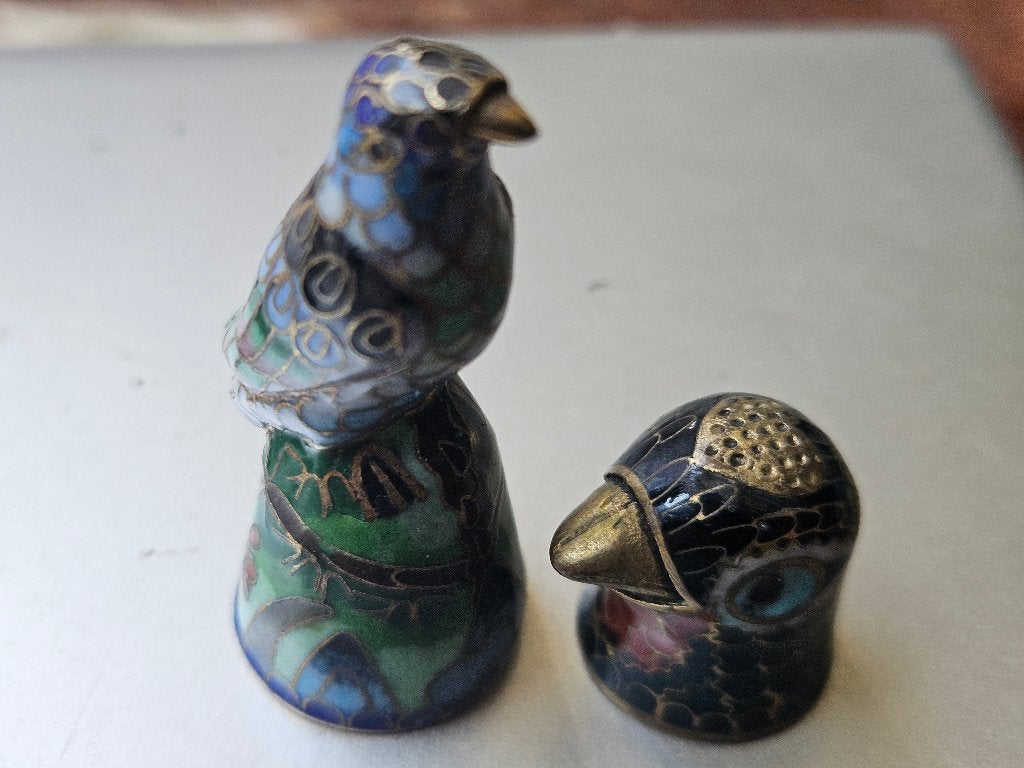 Vingerhoeden vogels cloissonnee, Verzamelen, Ophalen of Verzenden, Nieuw