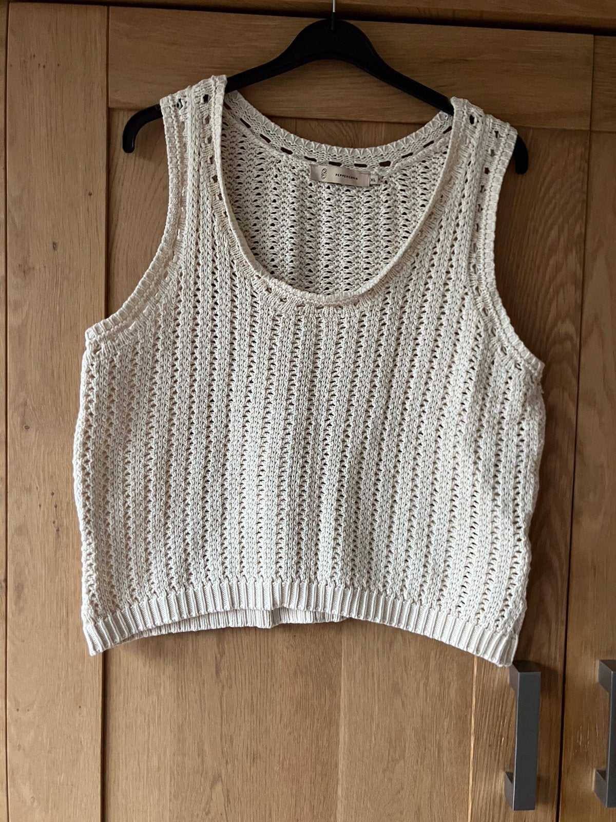 Z.g.a.n/crème gebreide spencer/Peppercorn/xl, Ophalen of Verzenden, Zo goed als nieuw, Maat 46/48 (XL) of groter, Beige