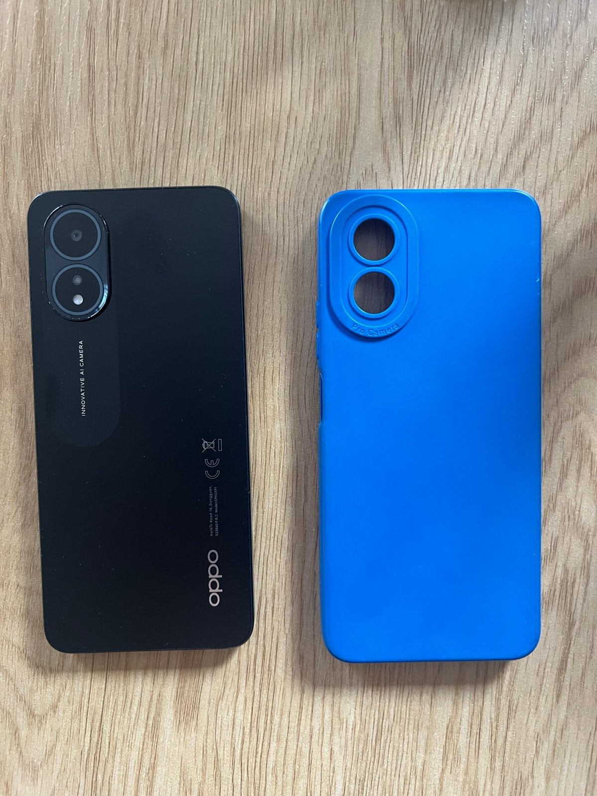 Oppo A55 Zwart met blauw hoesje, Ophalen, Overige modellen, Zo goed als nieuw, Zonder simlock