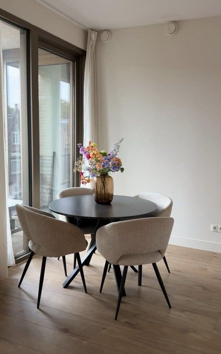 Eetkamerset: stoelen + tafel, Ophalen, 75 m² of meer, Beige, Zo goed als nieuw