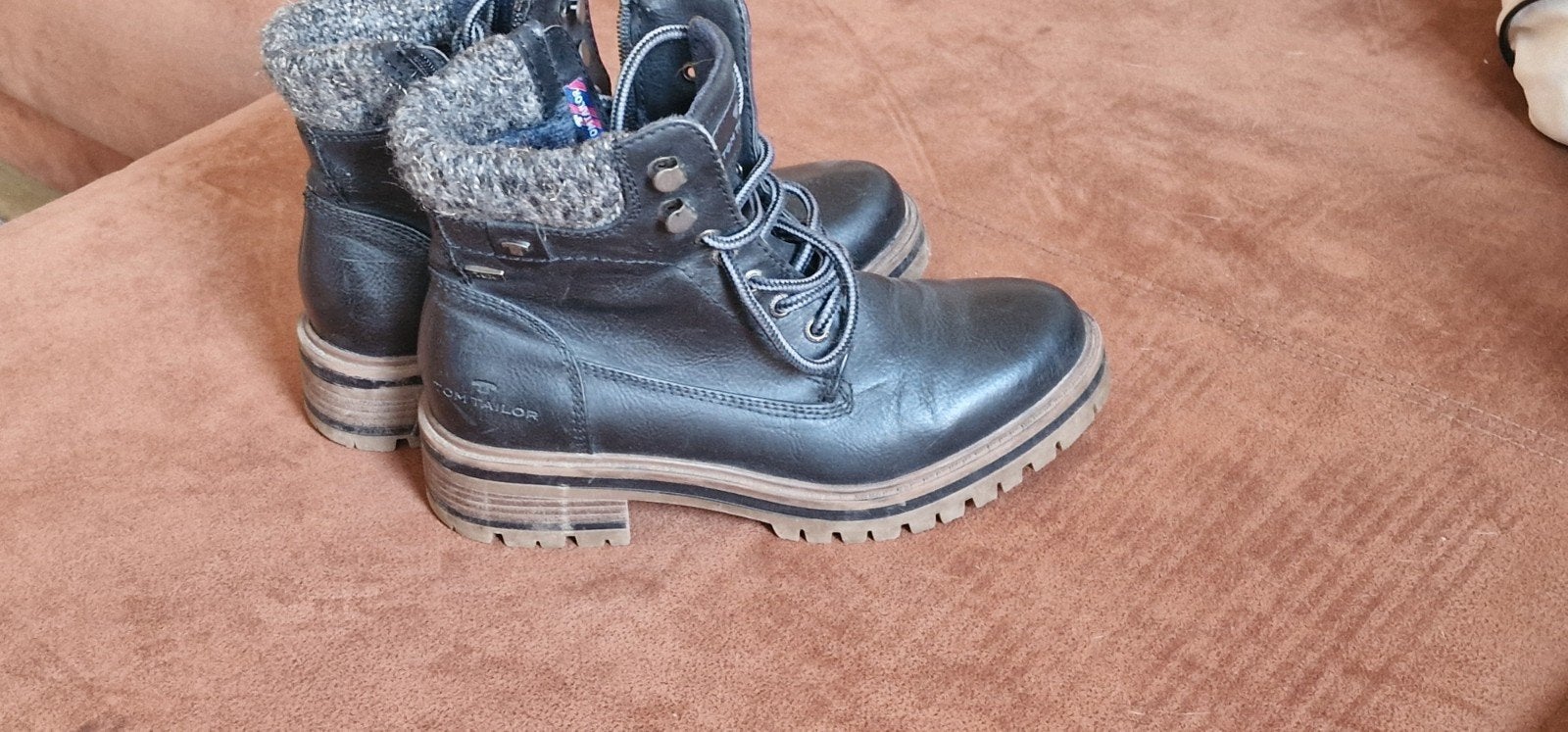 Tom Tailor dames veterboots - Maat 37, Zwart, Lage of Enkellaarzen, Gedragen, Tom Tailor