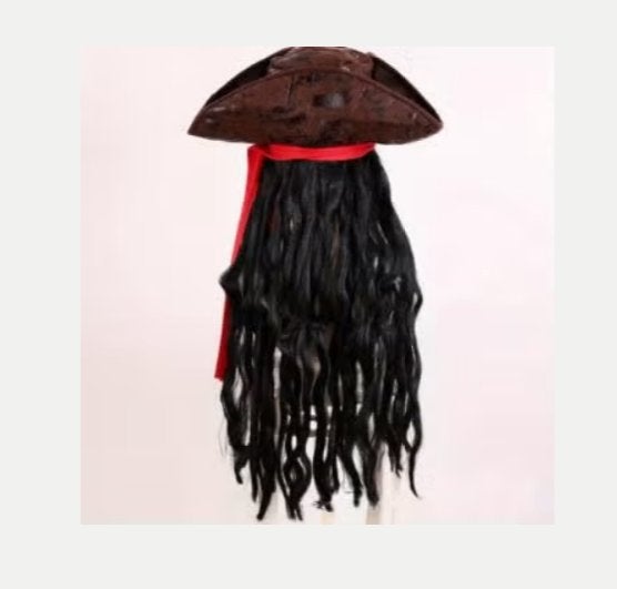 Luxe cosplay pruik Jack Sparrow inclusief hoed en kralen, Ophalen of Verzenden, Nieuw