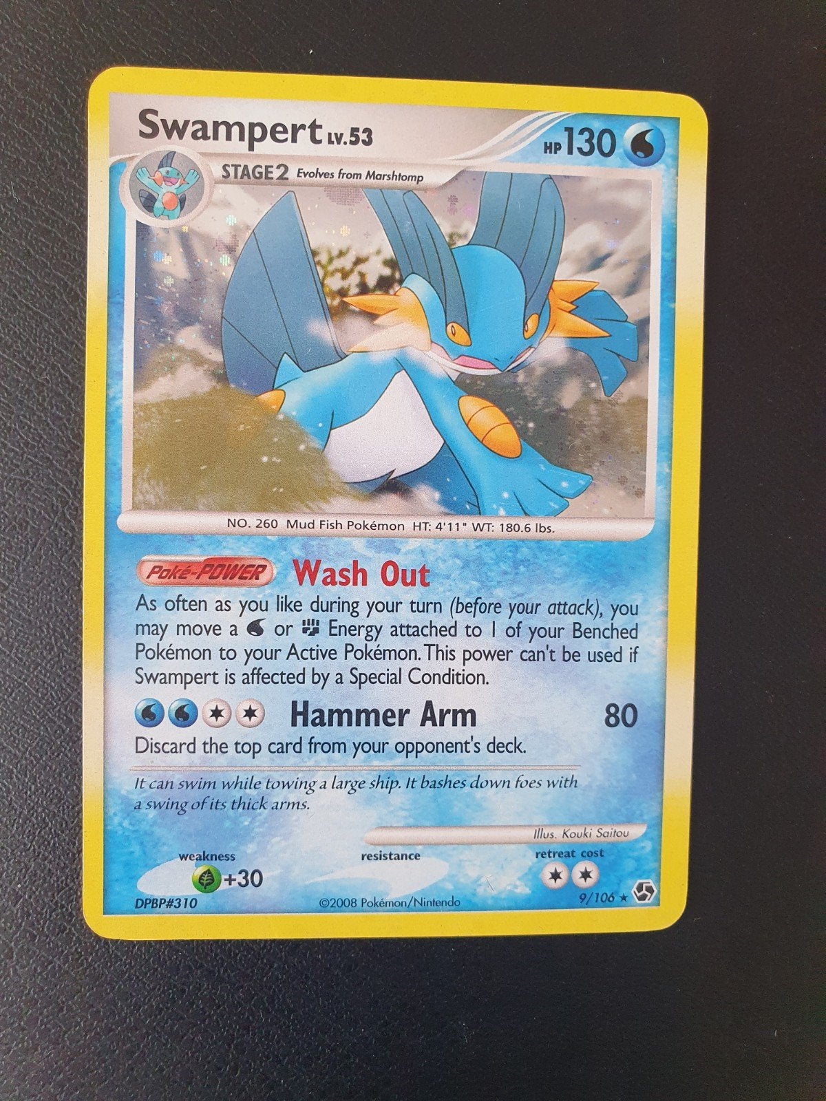 swampert 9/106 holo pokemon kaart, Ophalen of Verzenden, Zo goed als nieuw, Losse kaart