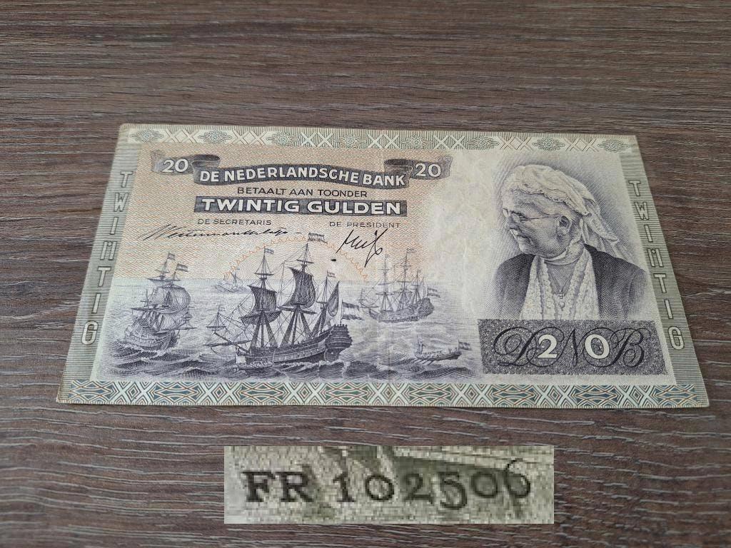 Mooi replacement biljet 20 gulden Emma, 1941, Ophalen of Verzenden, 25 gulden
