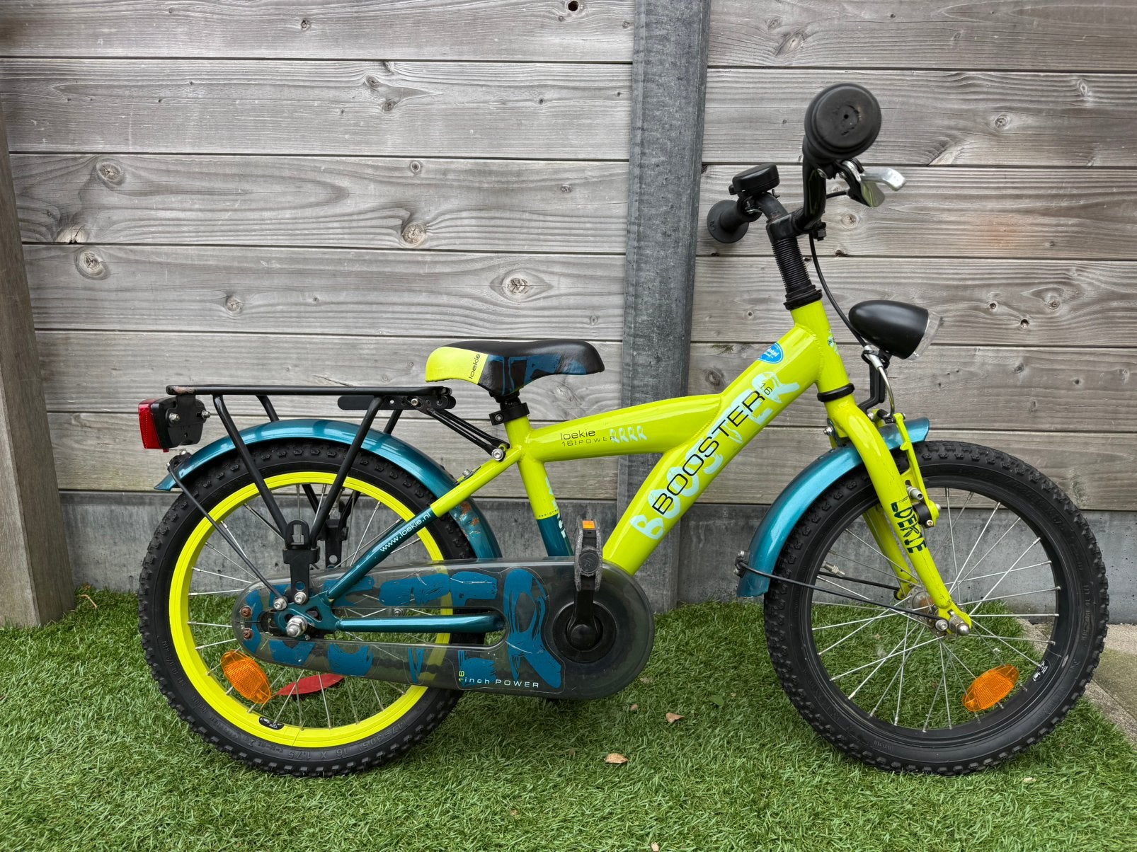 Loekie Booster 16” kinderfiets groen, Ophalen, Gebruikt, Terugtraprem, 16 tot 20 inch
