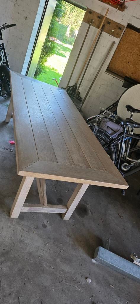 Mooie grote zware eiken tafel, Ophalen, Gebruikt, 100 tot 150 cm, Eikenhout