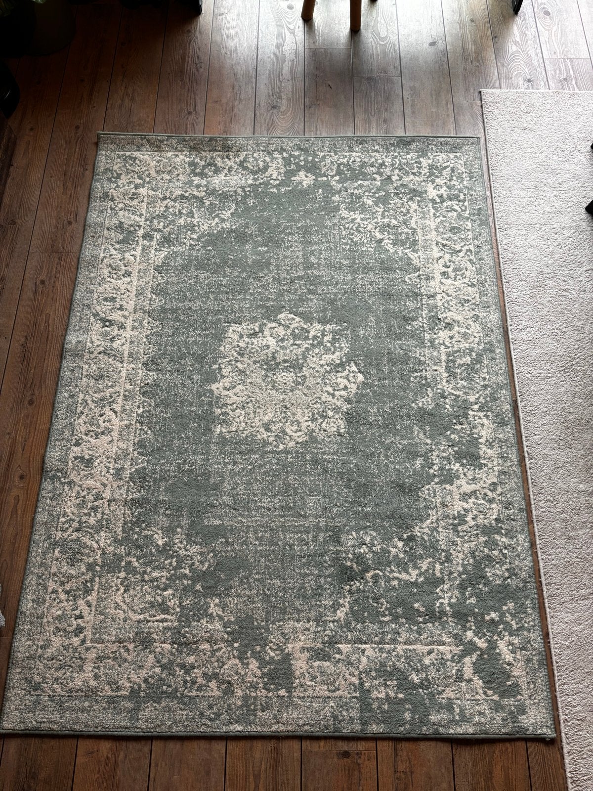 Modern Vloerkleed Groen/Beige - gebruikt, Ophalen, 150 tot 200 cm, 200 cm of meer, Zo goed als nieuw