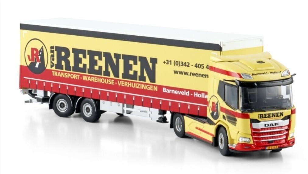 WSI DAF XD + BOX TRAILER - VAN REENEN, Hobby en Vrije tijd, Modelauto's | 1:50, ., Nieuw, Ophalen of Verzenden, Bus of Vrachtwagen