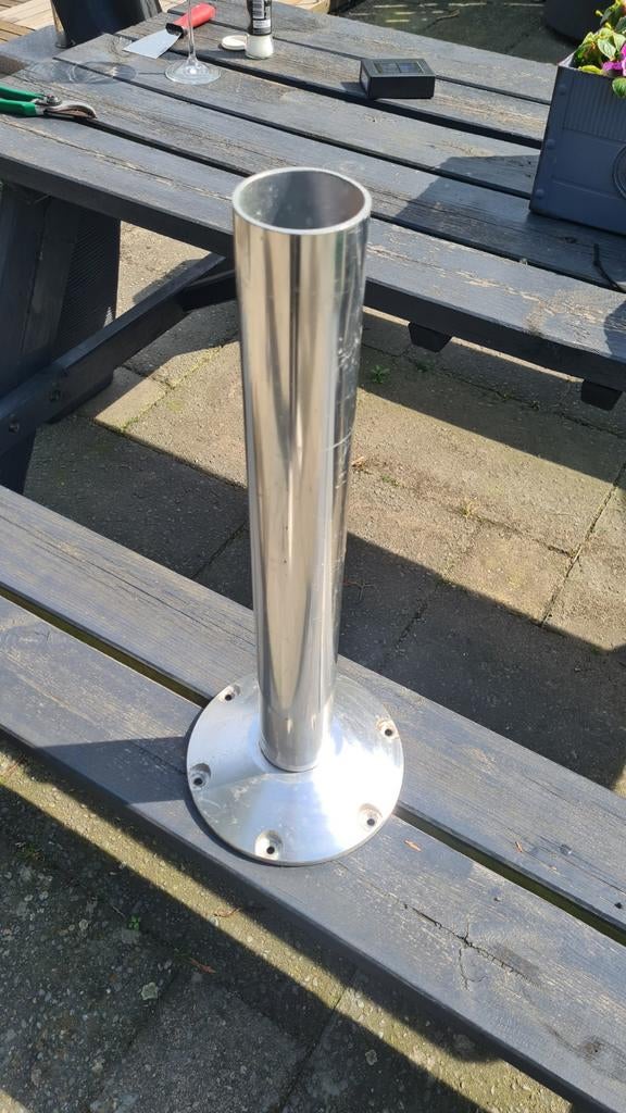 Aluminium boot stoelpoot binnen 6.5 cm buiten 7.3 hoog 60 cm, Ophalen