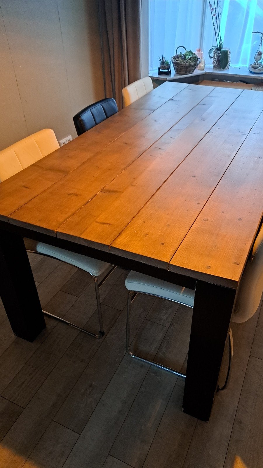 Eethoek met 6 stoelen, Ophalen, Gebruikt, 200 cm of meer, 50 tot 100 cm