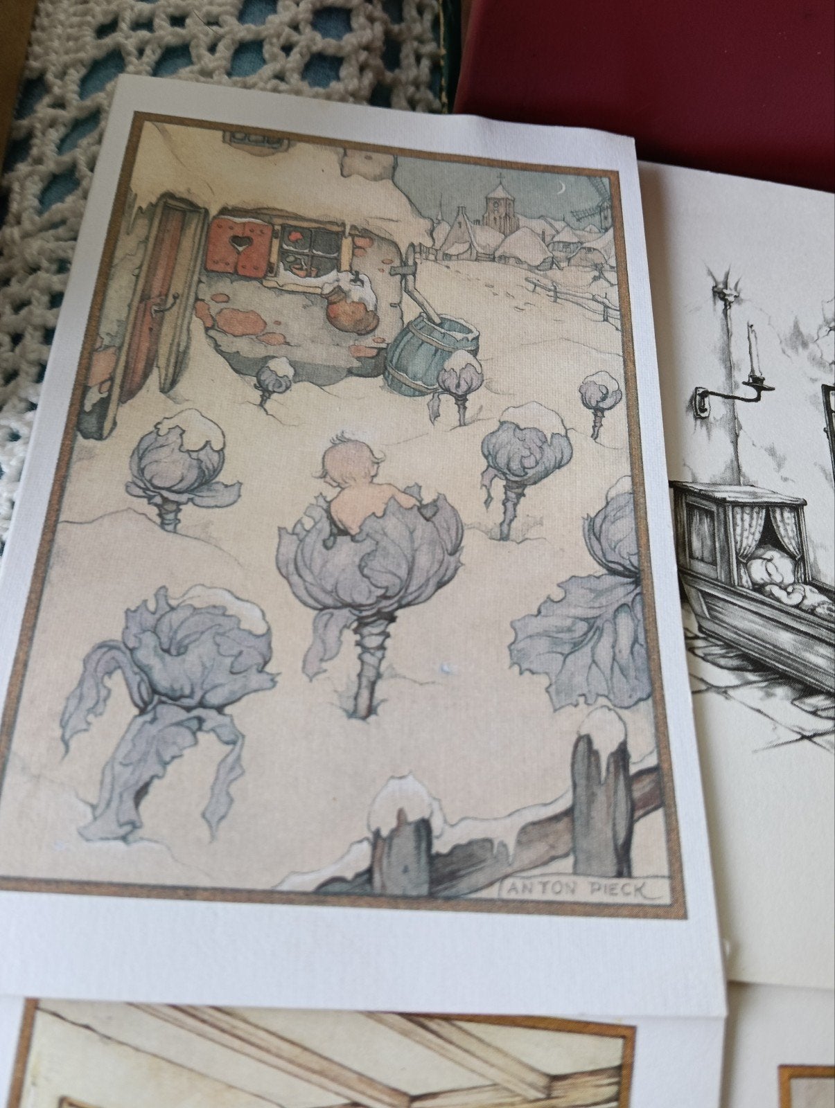 Anton Pieck geboorte kaartjes., Ophalen of Verzenden