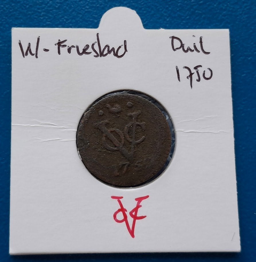 West-Friesland Duit 1750 - VOC*, Ophalen of Verzenden, Vóór koninkrijk, Overige waardes, Losse munt