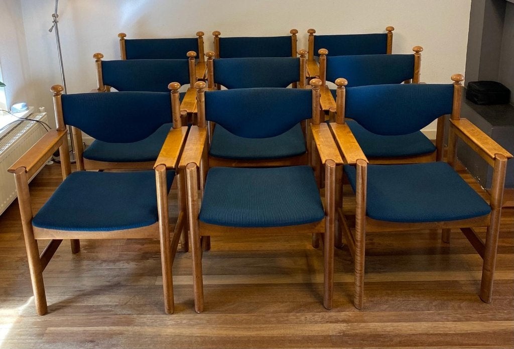 Lepofinn Pixen eetkamerstoelen 9x, Ophalen, Scandinavisch design, Gebruikt, Blauw