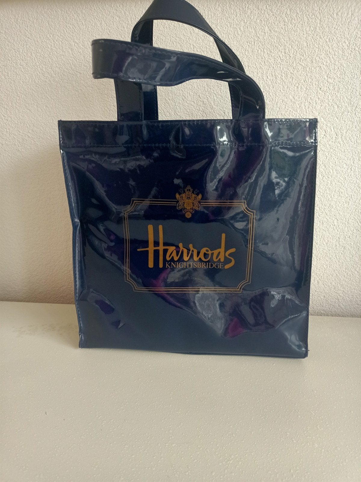 Harrods Knightsbridge Mini Shopper Tas - Donkerblauw, Ophalen of Verzenden, Gebruikt, Blauw, Shopper