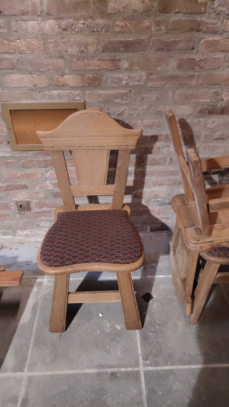 4x retro houten stoelen, Ophalen, Gebruikt, Bruin, Vier