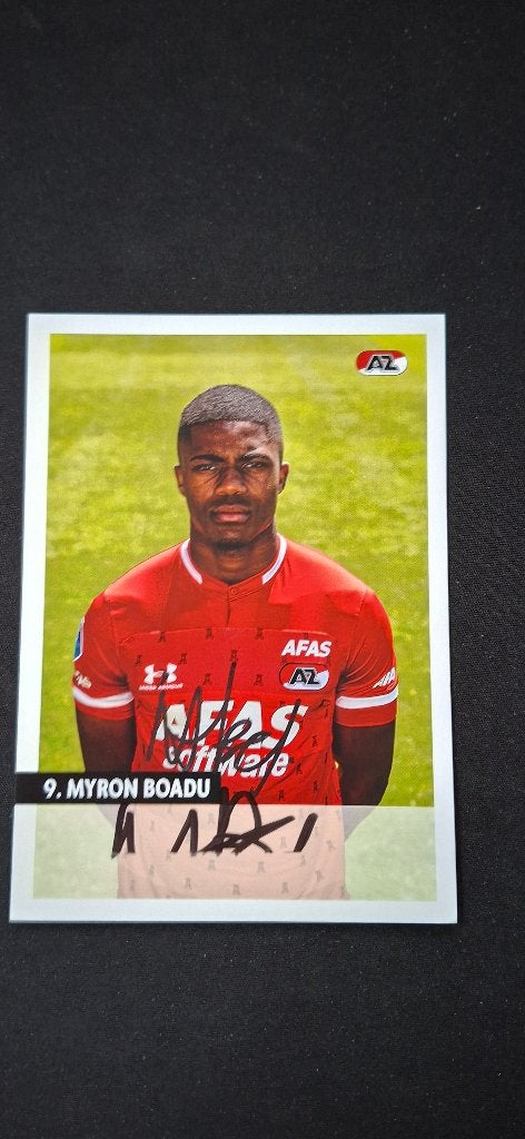 Spelerskaart met handtekening; Myron Boadu # AZ PSV, Ophalen of Verzenden, Nieuw, AZ, Spelerskaart