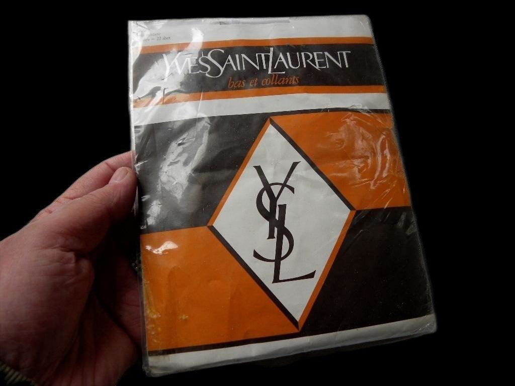 Vintage YSL panty met steentjes Jaren `70, Yves Saint Laurent, Wit, Nieuw, Maat 40/42 (M)