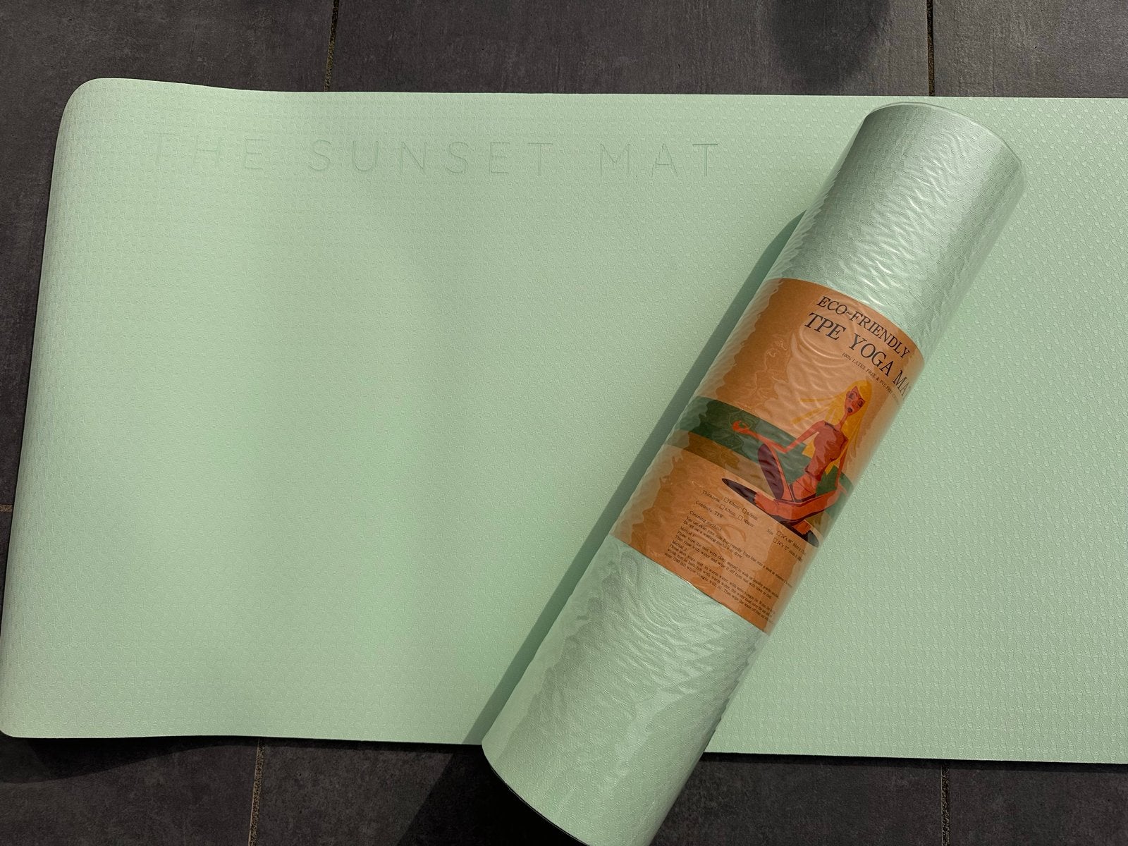 Nieuwe Pilates Yoga Sportmat Sunset "The Sunset Mat" TPE 8mm, Ophalen of Verzenden, Nieuw, Yogamat